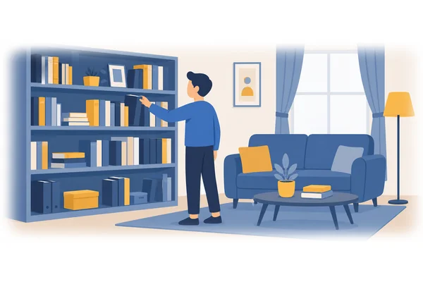 The books are on the shelf.