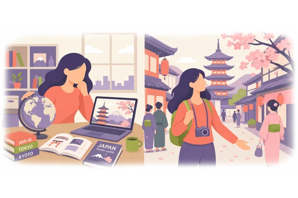 She has never been to Japan before.