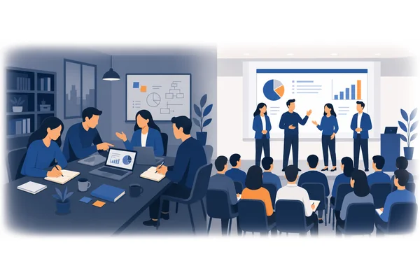 The team has been preparing for the conference for weeks.
