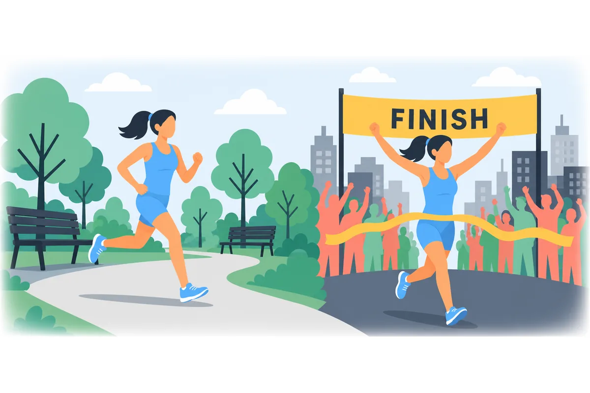 How long has she been training for the marathon?