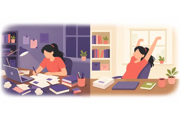She has just finished her homework.