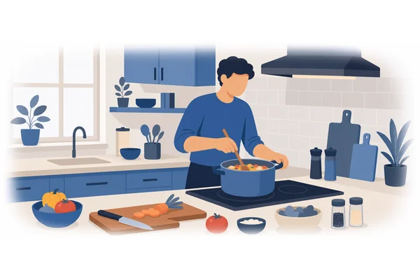 What are you doing? I'm cooking dinner.
