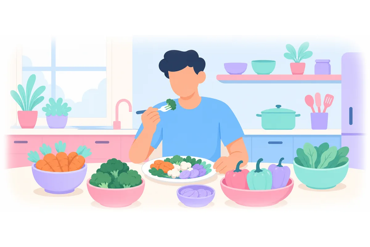 I eat many vegetables every day because they are healthy.