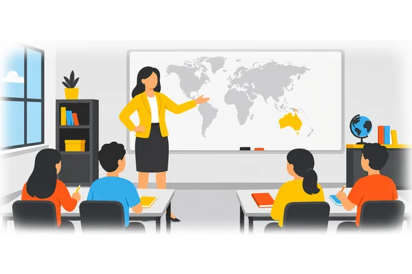 The woman who teaches my English class is from Australia.