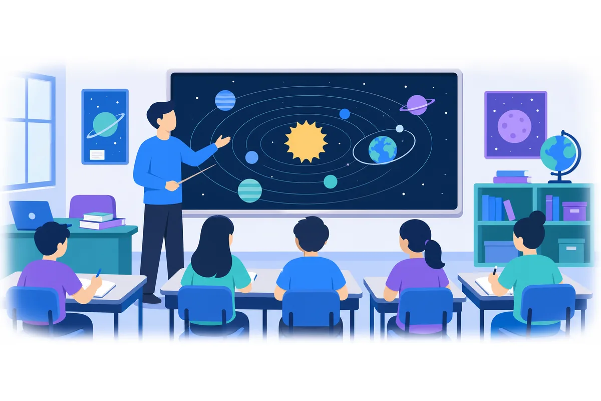 Direct: 'The Earth orbits the Sun.' Reported: The teacher explained that the Earth orbits the Sun.