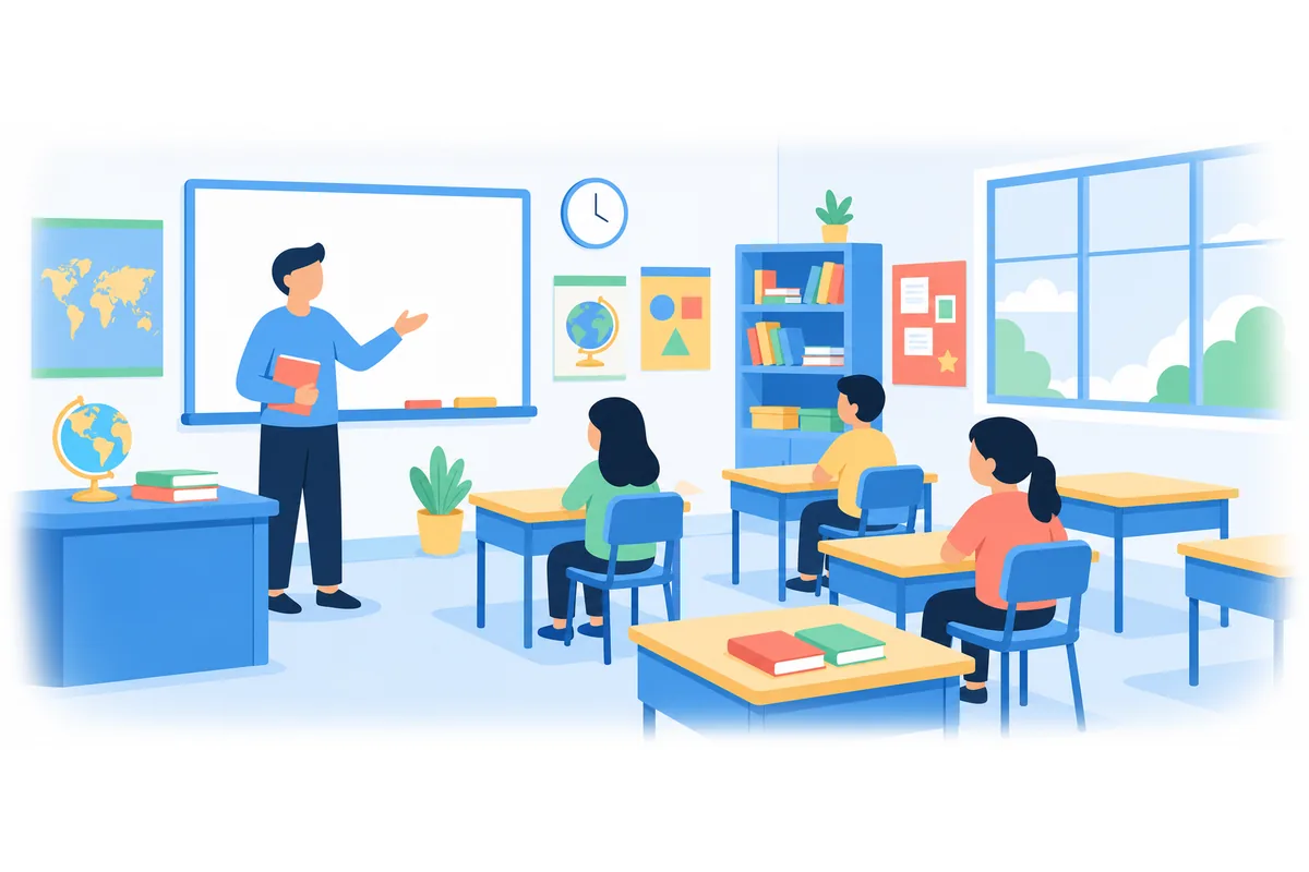 The teachers' classroom is very big.