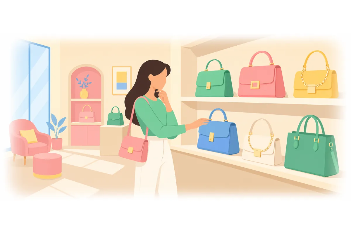 The women's bags are expensive.