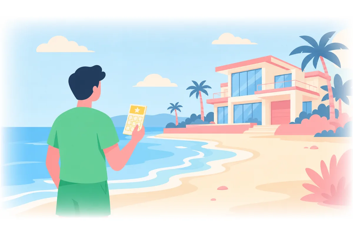 If I won the lottery, I would buy a house on the beach.