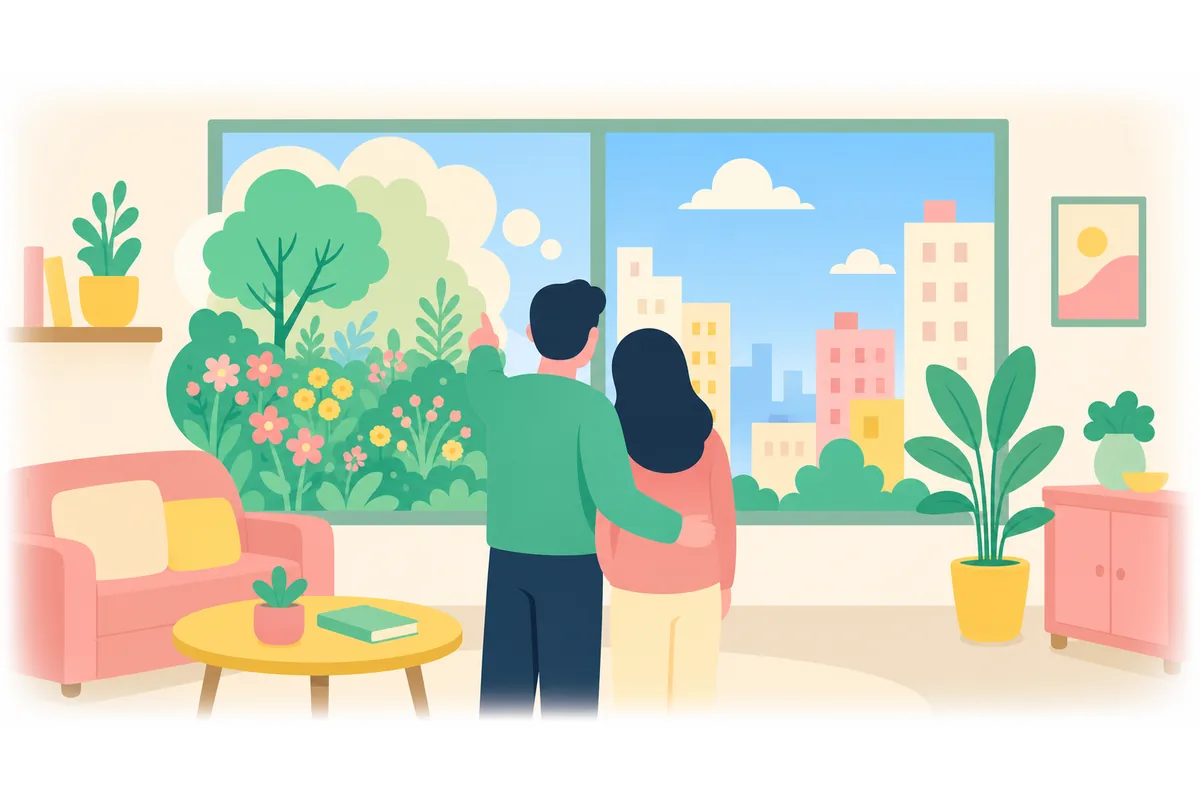 We wish our apartment had a garden.