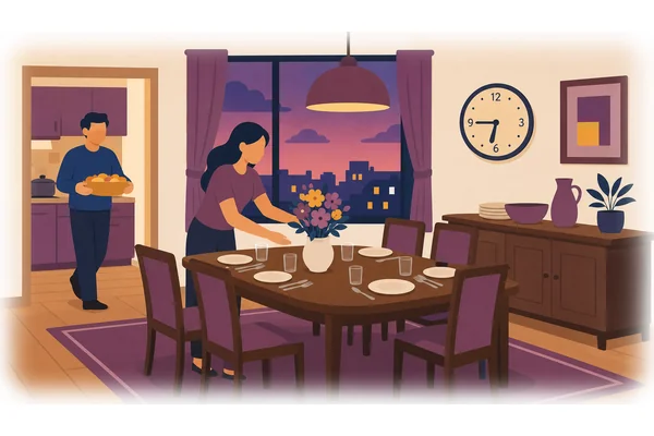 We are going to have dinner at 7 PM.
