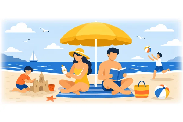 They went to the beach last summer.