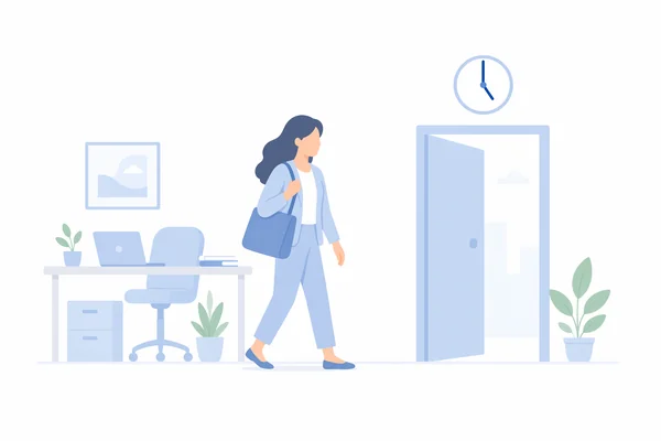 She finishes work at 5 o'clock.