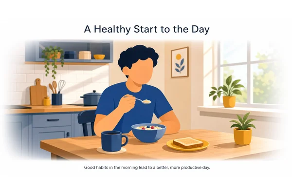 I am eating breakfast right now.