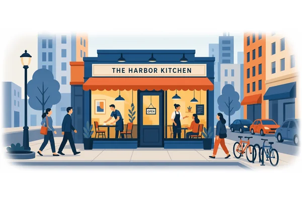 They own a small restaurant in the city center.