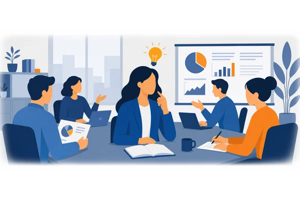 She wishes she were more assertive in meetings; her ideas are actually quite innovative.