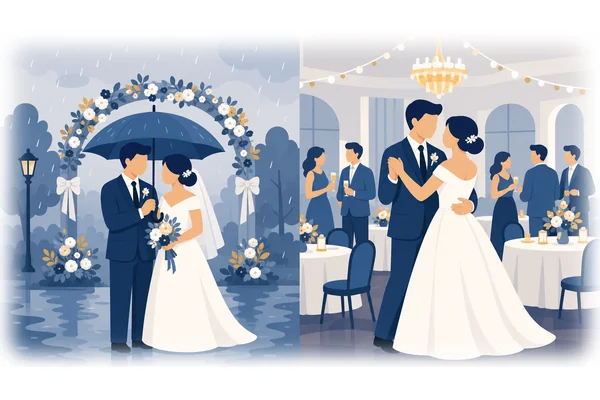 I wish it hadn't rained on our wedding day, though the ceremony was beautiful regardless.