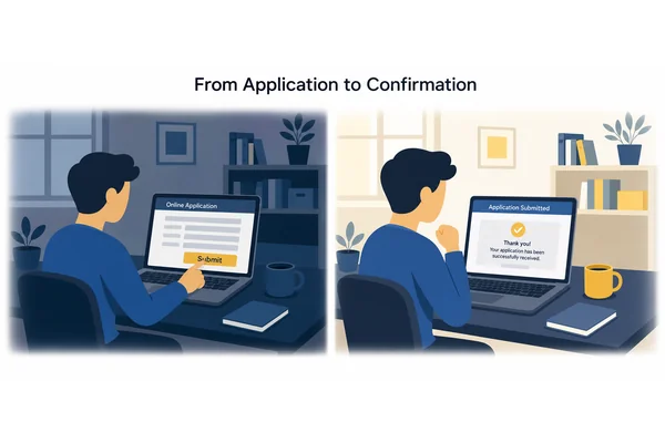 After you submit the application, you'll receive a confirmation email.