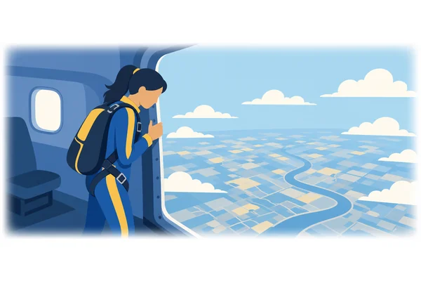 If she weren't afraid of heights, she would enjoy skydiving.