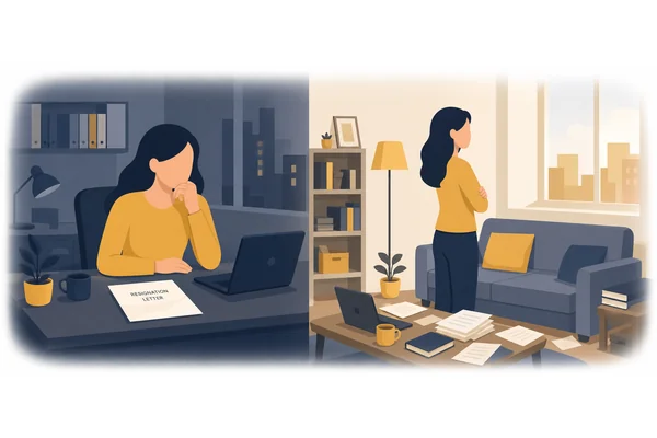 She wishes she hadn't quit her job so suddenly.