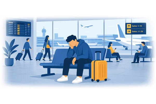 After the long flight, I felt completely tired.