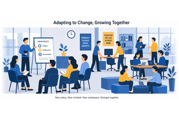 The implementation of the new policy resulted in significant organizational change.