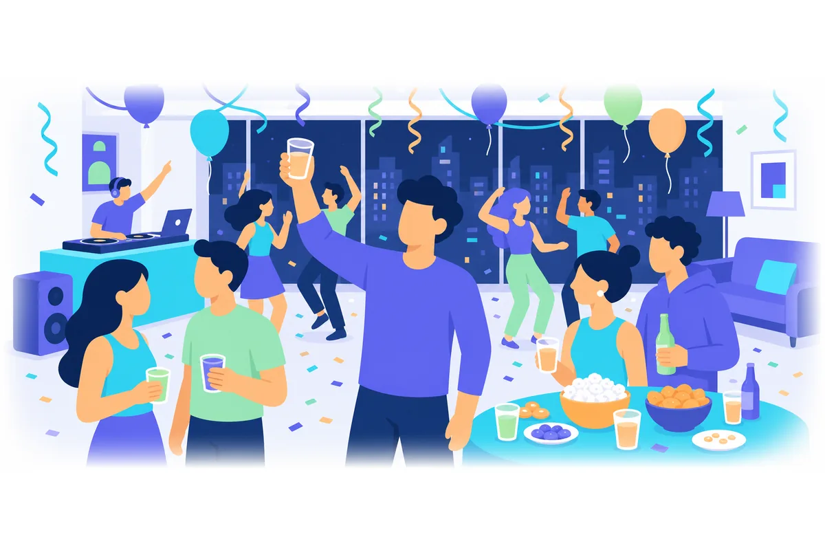 I'm having a great time at the party.