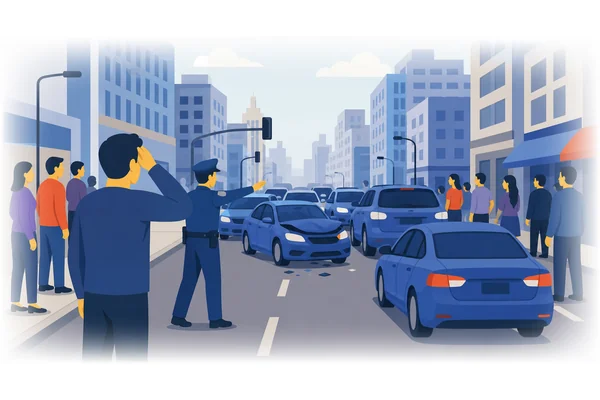 When the accident happened was during rush hour.