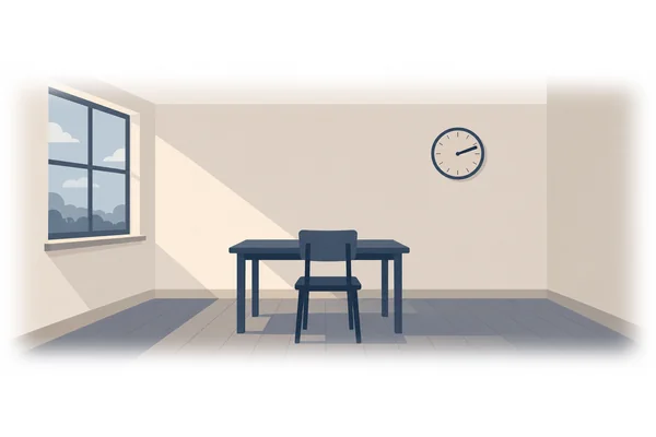 Silence filled the empty room.