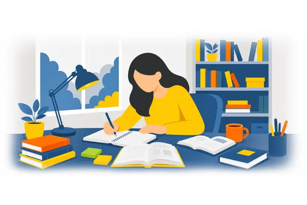 She studied hard for her exam.