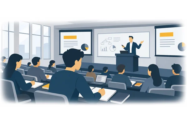 He listened attentively to the lecture.