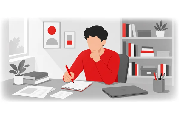 The pen is red.