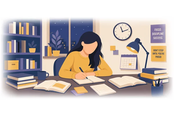 She studied hard because she wanted to pass the exam.
