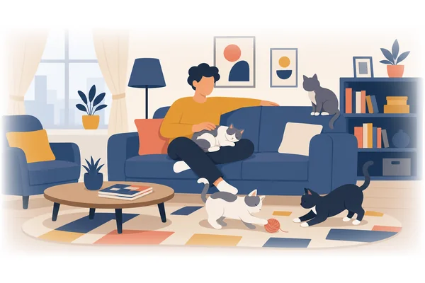 I have three cats at home.