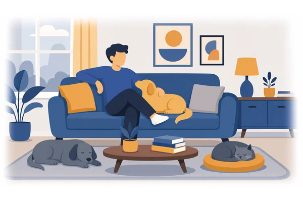 My friend has two dogs and one cat.