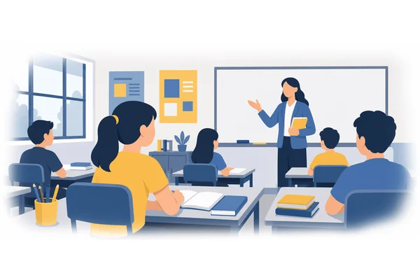 She listened to the teacher carefully.