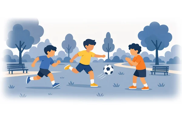The children played football in the park yesterday.