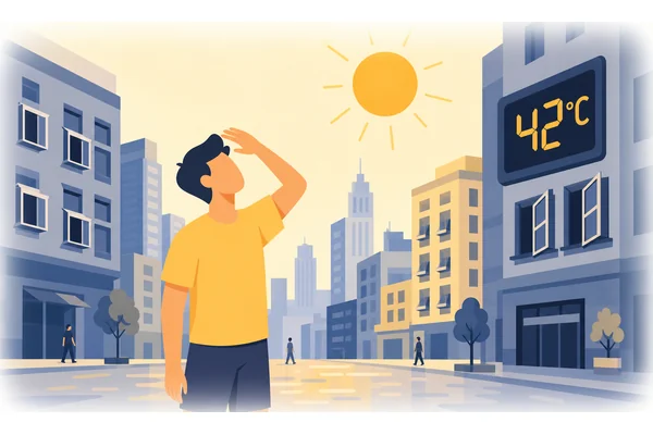 The temperature is rising because of climate change.