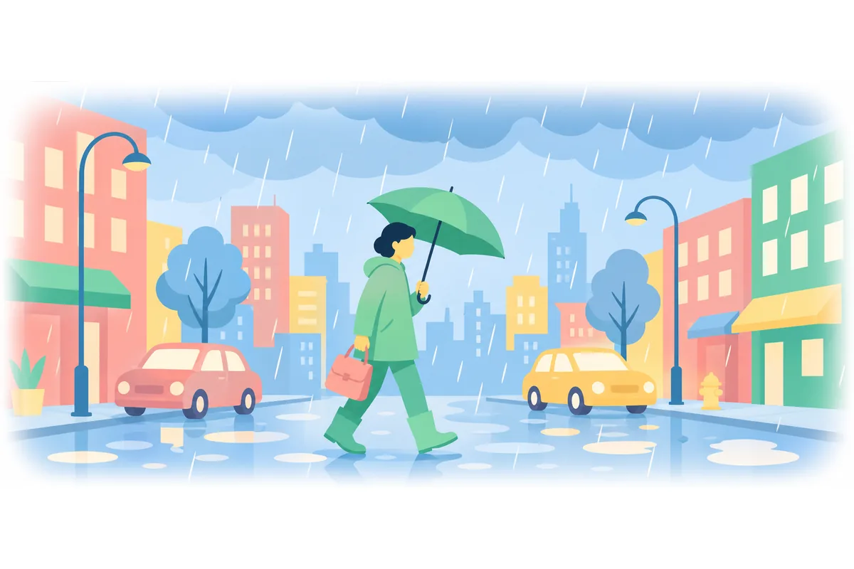 I took my umbrella because it was raining.