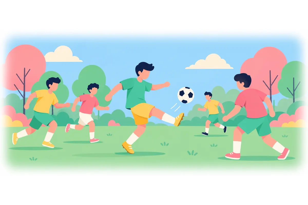 They played football in the park.