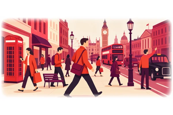 London, which is the capital of the UK, is very busy.