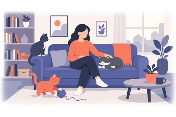We have three cats.