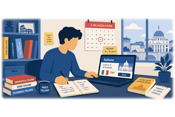 I want to learn Italian before my trip to Rome.