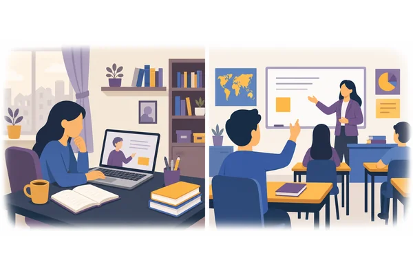 Some students prefer online lessons; others prefer in-person classes.