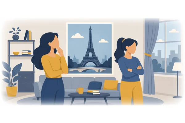 She wanted to visit Paris, but her sister didn't want to.
