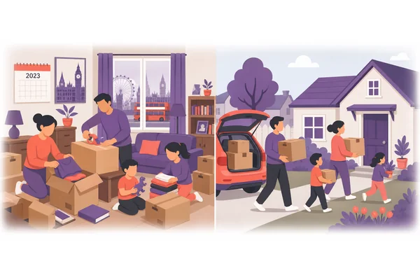 They will have been living in London for a decade when they finally move back home.
