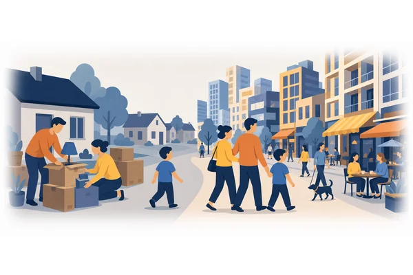 We will not have been living here long when the neighborhood changes completely.