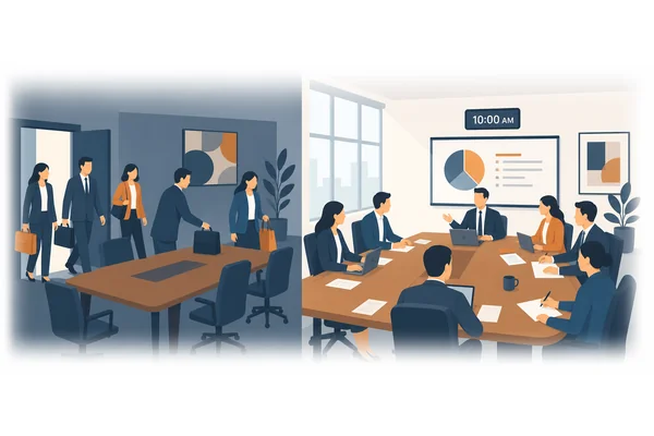 By the time the meeting started, everyone had already arrived.
