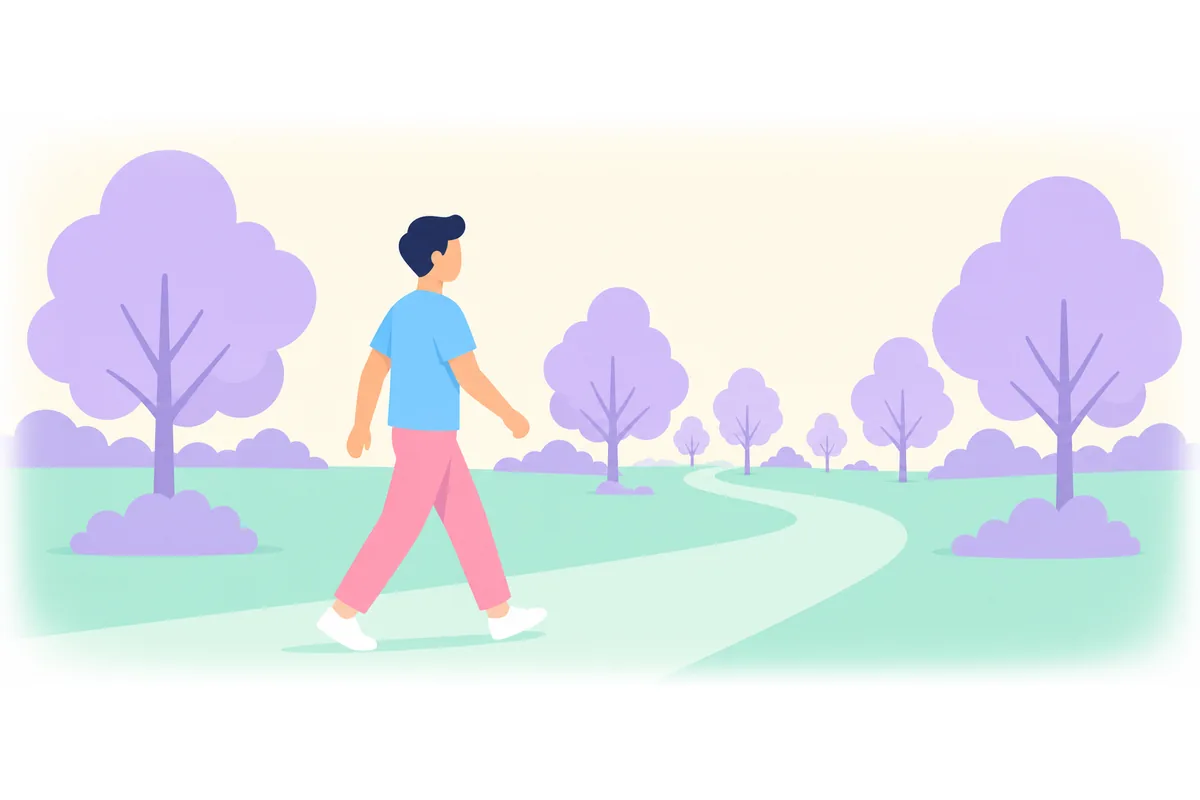 I walked to the park yesterday.