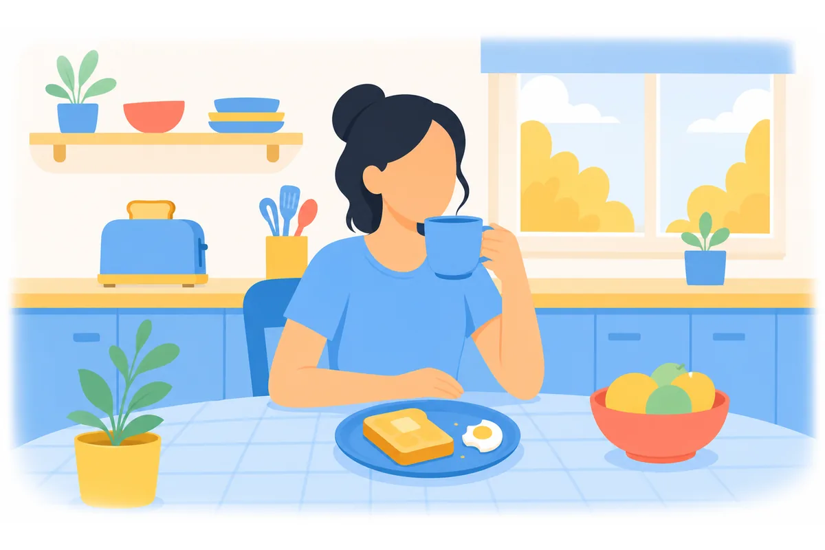 She ate breakfast this morning.