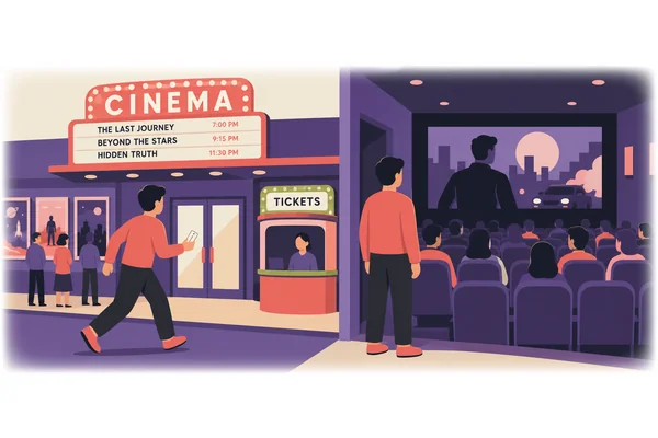 When I arrived at the cinema, the film had already started, so I missed the opening scene.